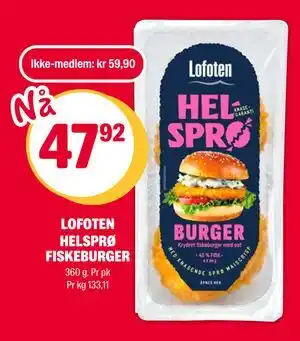 Coop Extra LOFOTEN HELSPRØ FISKEBURGER tilbud