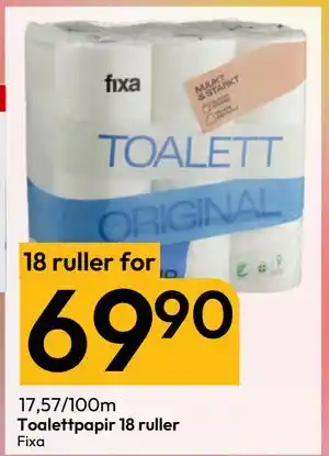 Gigaboks Toalettpapir 18 ruller tilbud