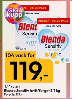 Gigaboks Blenda Sensitiv hvitt/farget 3,7 kg tilbud