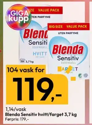 Gigaboks Blenda Sensitiv hvitt/farget 3,7 kg tilbud