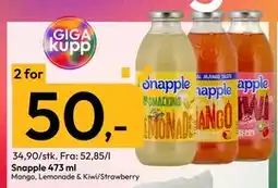 Gigaboks Snapple 473 ml tilbud