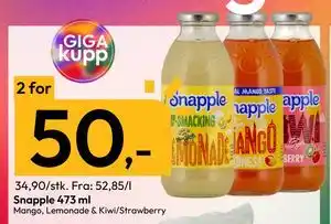 Gigaboks Snapple 473 ml tilbud