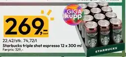 Gigaboks Starbucks triple shot espresso 12 x 300 ml tilbud