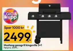Gigaboks Mustang gassgrill kingsville 3+1 tilbud