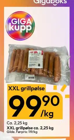 Gigaboks XXL grillpølse ca. 2,25 kg tilbud