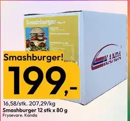 Gigaboks Smashburger 12 stk x 80 g tilbud