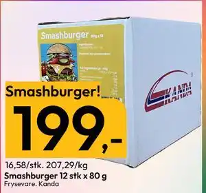 Gigaboks Smashburger 12 stk x 80 g tilbud