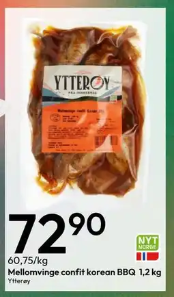 Gigaboks Mellomvinge confit korean BBQ 1,2 kg tilbud