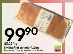 Gigaboks Kyllingfilet strimlet 1,2 kg tilbud