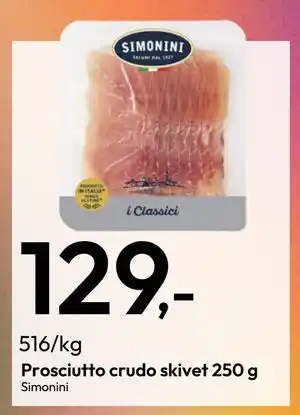 Gigaboks Prosciutto crudo skivet 250 g tilbud