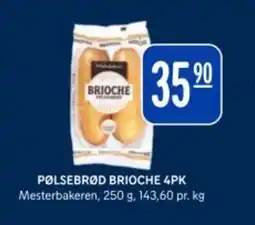 Rema 1000 MESTERBAKEREN Pølsebrød brioche 4pk tilbud