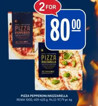 Rema 1000 REMA Pizza pepperoni/mozzarella tilbud