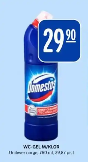 Rema 1000 DOMESTOS Wc-gel m/klor tilbud
