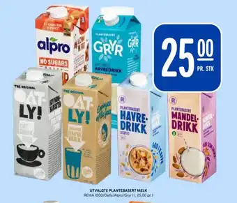 Rema 1000 REMA Utvalgte plantebasert melk tilbud