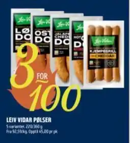 Coop Obs LEIV VIDAR Pølser tilbud
