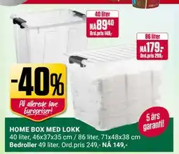Europris HOME BOX MED LOKK tilbud