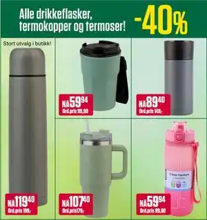 Europris Alle drikkeflasker, termokopper og termoser! tilbud