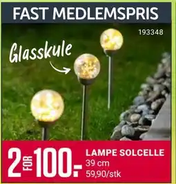 Europris LAMPE SOLCELLE tilbud