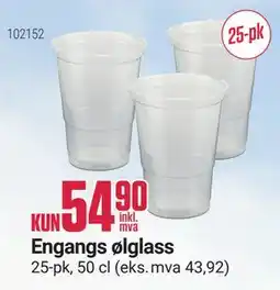 Europris Engangs ølglass tilbud