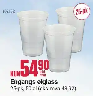 Europris Engangs ølglass tilbud