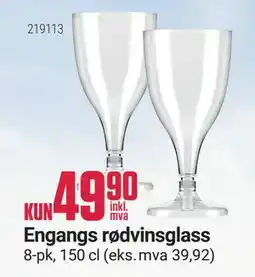 Europris Engangs rødvinsglass tilbud