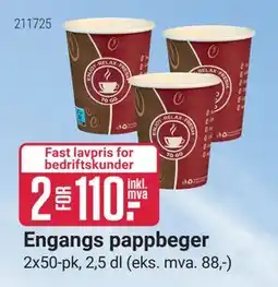 Europris Engangs pappbeger tilbud