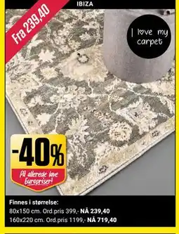 Europris 40% på alle tepper tilbud