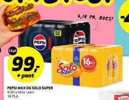 Bunnpris PEPSI MAX OG SOLO SUPER tilbud