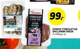 Bunnpris STORFE YTREFILET OG GRILLRIBBE GRESK tilbud