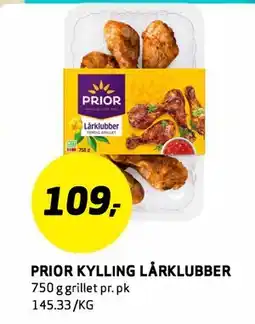 Bunnpris PRIOR KYLLING LÅRKLUBBER tilbud