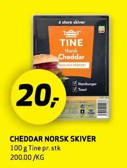 Bunnpris CHEDDAR NORSK SKIVER tilbud