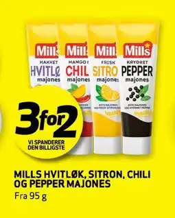 Bunnpris MILLS HVITLØK, SITRON, CHILI OG PEPPER MAJONES tilbud
