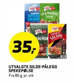 Bunnpris UTVALGTE GILDE-PÅLEGG SPEKEPØLSE tilbud