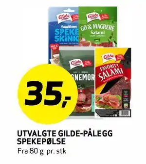 Bunnpris UTVALGTE GILDE-PÅLEGG SPEKEPØLSE tilbud