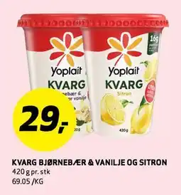 Bunnpris Kvarg Bjørnebær & vanilje og sitron tilbud