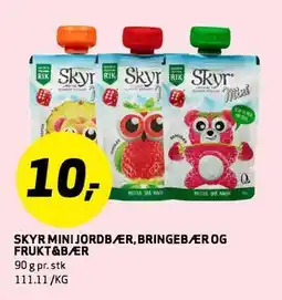 Bunnpris SKYR MINI JORDBÆR, BRINGEBÆR OG FRUKT&BÆR tilbud