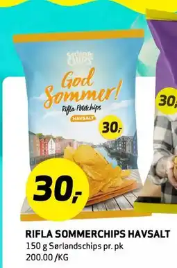 Bunnpris RIFLA SOMMERCHIPS HAVSALT tilbud