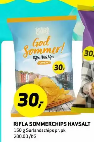 Bunnpris RIFLA SOMMERCHIPS HAVSALT tilbud