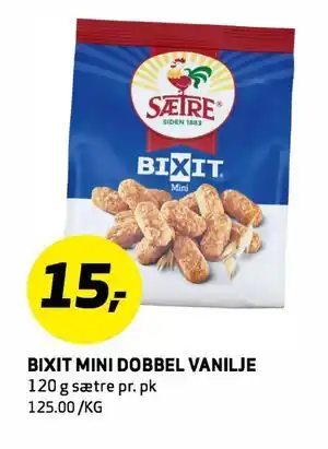 Bunnpris BIXIT MINI DOBBEL VANILJE tilbud