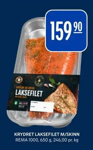 Rema 1000 KRYDRET LAKSEFILET M/SKINN tilbud