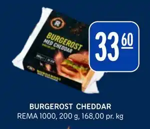 Rema 1000 BURGEROST CHEDDAR tilbud