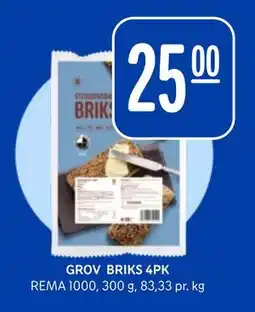 Rema 1000 GROV BRIKS 4PK tilbud