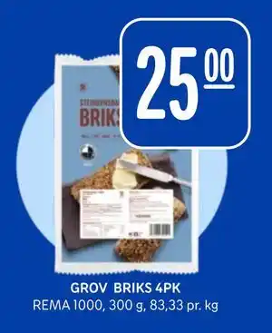 Rema 1000 GROV BRIKS 4PK tilbud