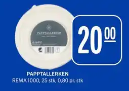 Rema 1000 PAPPTALLERKEN tilbud