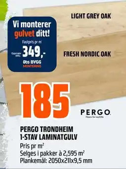 Obs Bygg PERGO TRONDHEIM 1-STAV LAMINATGULV tilbud