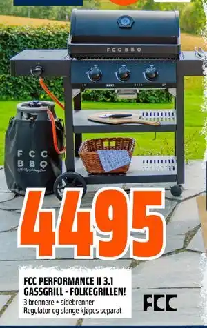 Obs Bygg FCC PERFORMANCE II 3.1 GASSGRILL - FOLKEGRILLEN! tilbud