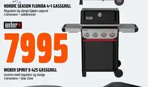 Obs Bygg WEBER SPIRIT E-425 GASSGRILL tilbud