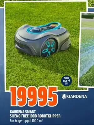 Obs Bygg GARDENA SMART SILENO FREE 1000 ROBOTKLIPPER tilbud