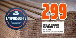 Obs Bygg HUNTON VINDTETT FIBERPLATE 12 MM tilbud