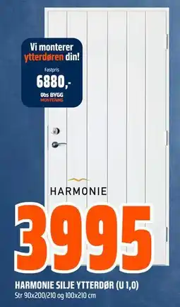 Obs Bygg HARMONIE SILJE YTTERDØR (U 1,0) tilbud